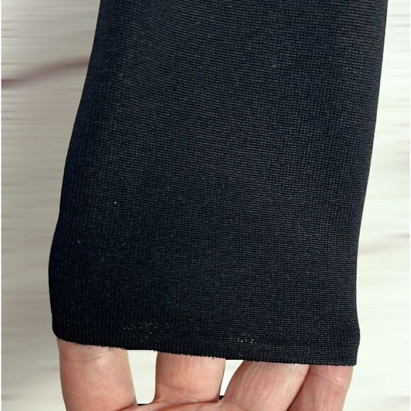 Exclusively Misook Open Front Cardigan Black Long Sleeve Collared Size L petite - Picture 6 of 9